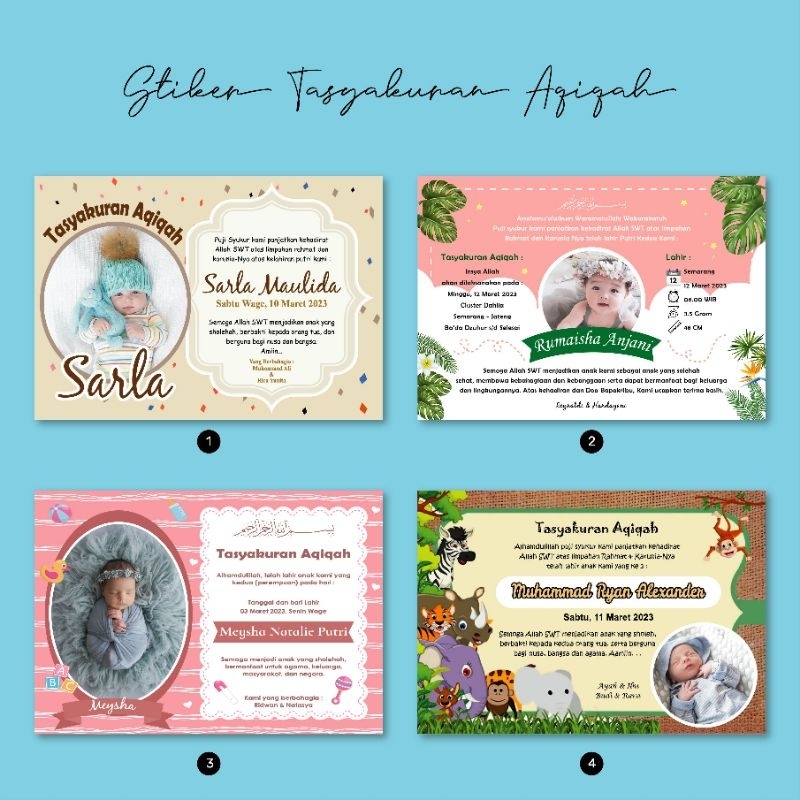 

Stiker Aqiqah Stiker Baby Shower Stiker Syukuran Baby New Born Stiker Custom