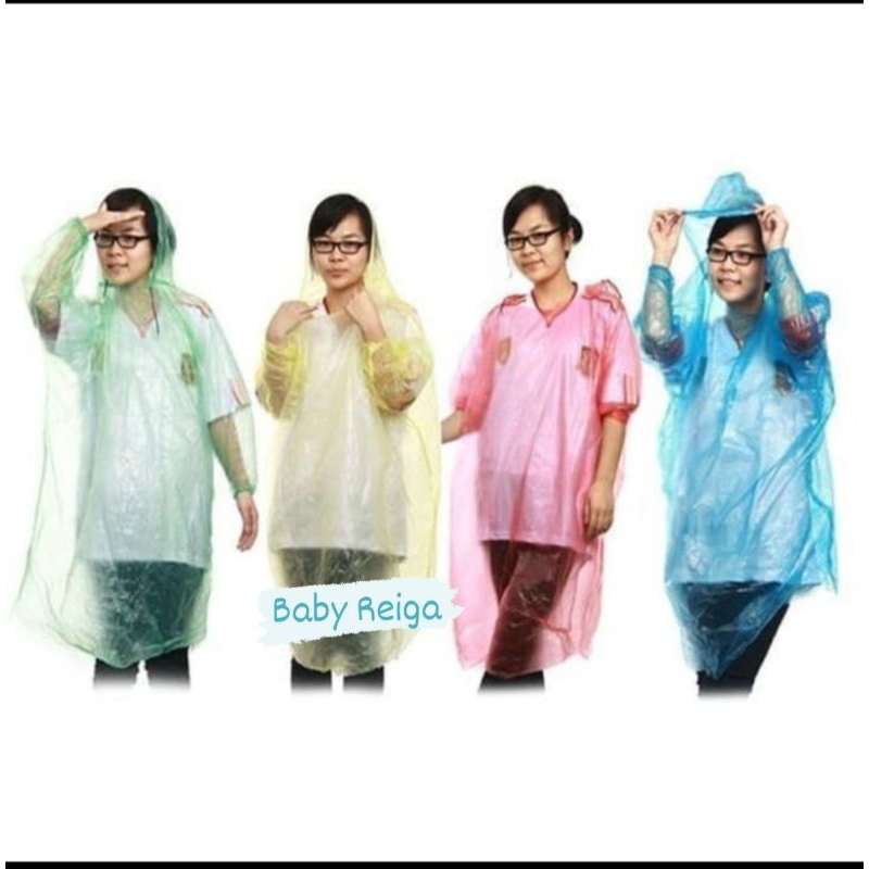 Jas Hujan Sekali Pakai Plastik Plastic Ponco Disposable Raincoat Baju