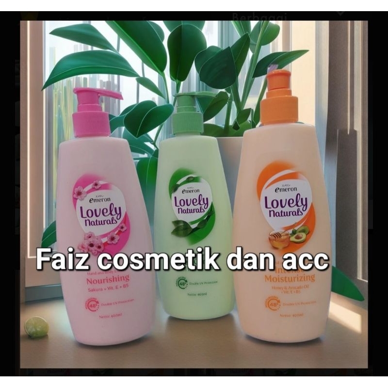 Lovely Emeron Hand &amp; Body Lotion 500 ML &amp; Lovely Naturals 400m Jumbo Harga Glosir Original BPOM