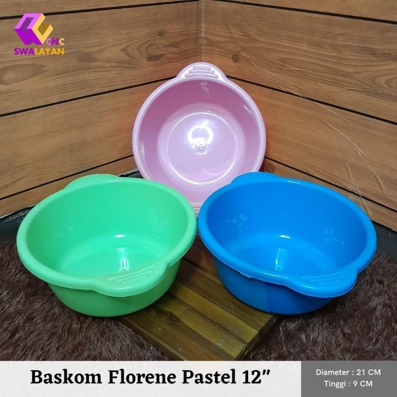 KD 1 Waskom Florene 12 / Wadah Baskom Warna Pastel / Baskom Plastik / Baskom Florene 12 Bulat Plastik / Baskom Serbaguna