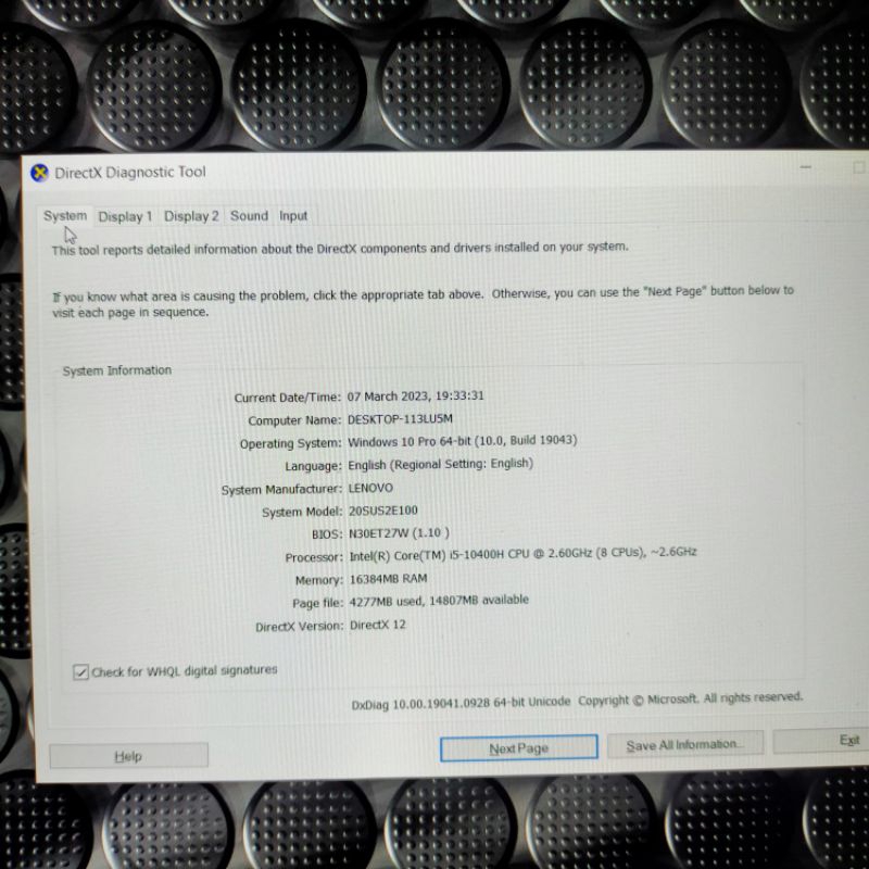 Laptop Lenovo Thinkpad P15 Cor i5-10400H Ram 16Gb SSD 256 Nvdia Quadro T1000 4Gb Vram