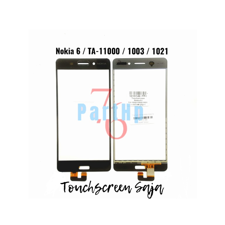 Touchsreen Layar Kaca Sentuh Nokia 6 - TA - 11000 - 1003 - 1021 - TS On - Hitam