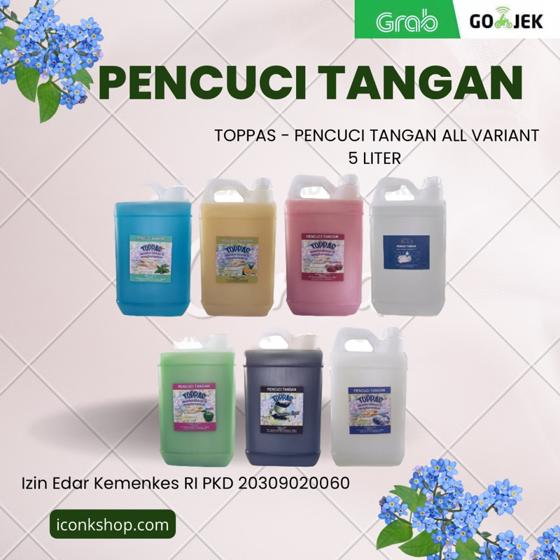 Sabun cuci tangan handsoap TOPPAS kemenkes 5Liter wangi, lembut, murah
