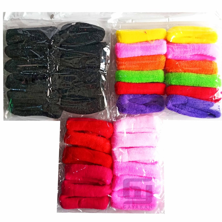 1 Lusin (12 Pcs) Ikat Rambut Anak seri Donat Ukuran Kecil Multiwarna