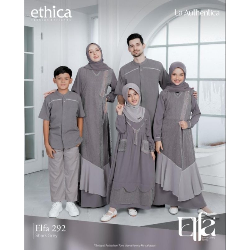 READY | TERMURAH | BEST SELLER | SARIMBIT SET COUPLE KELUARGA ELFA 292 SHARK GREY BY ETHICA | KAGUMI