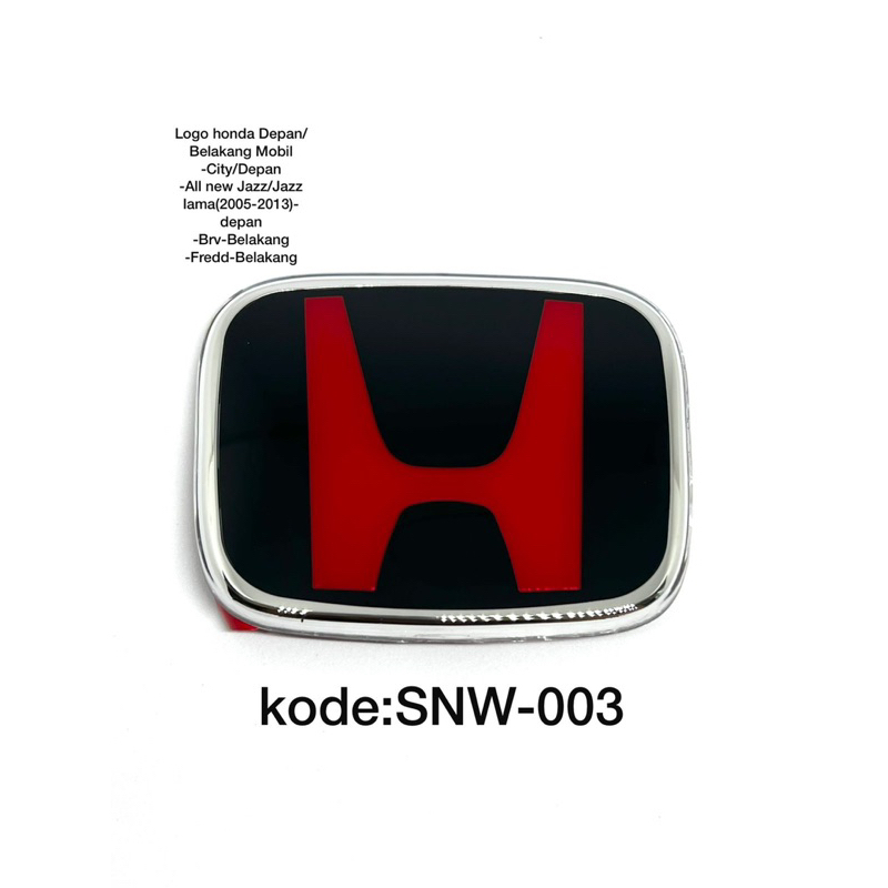 Emblem Logo Honda Ori All New Brio Belakang-Hitam Merah