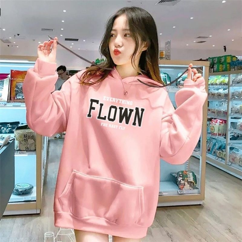 FLOWN L - XL Sweater Hoodie WANITA &amp; PRIA (TEBAL PREMIUM READY)