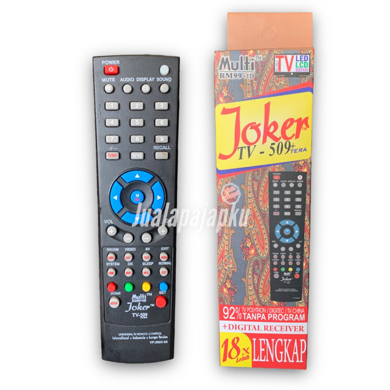 Remot TV Multi Joker UNIVERSAL TV/ Joker Sultan STB-11 Setop Box Universal/AKKO STAR HD-9 DVB Digita