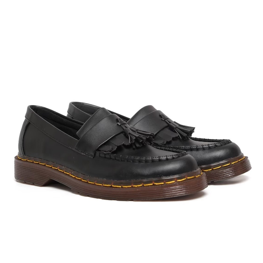 Sepatu Loafer Pria Kasual Docmart Kulit Loafers Formal Slip On Original - Ziggy Black