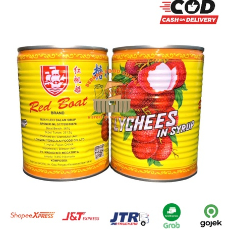 

Lychee in Syrup / Buah Leci Dalam Sirup Kaleng 567gr Red Boat Brand / lychees