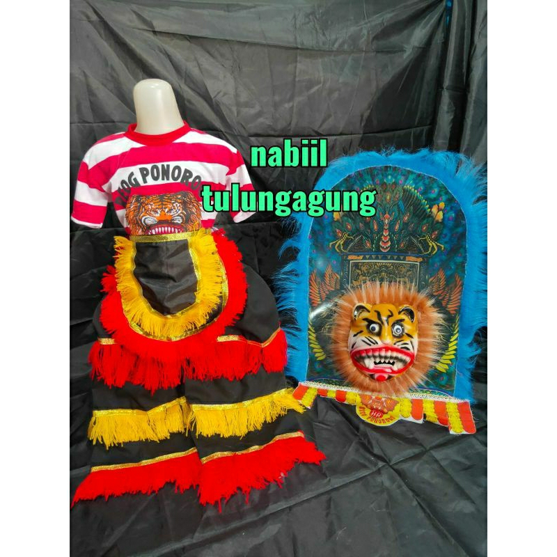 setelan kaos reog ponorogo  celana barongan topeng reog ponorogo