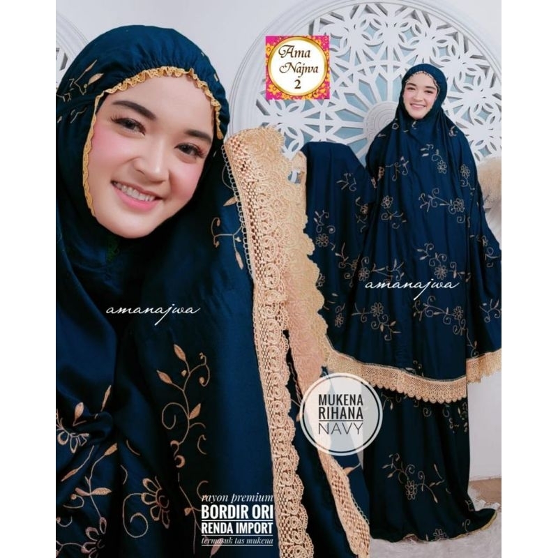 100% ORI Rihana Mukena jumbo dewasa by Ama Najwa 2