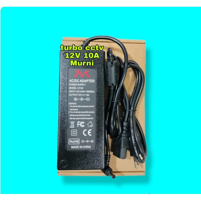 Adaptor 12v 10a Murni 120w Adapter Switching 10 Ampere 12 Volt sudah Include Kabel Power