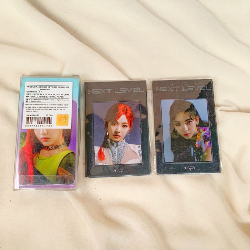 PHOTOCARD AESPA KARINA NINGNING MD AESPA NEXT LEVEL KEYRING MAGNET SET SEALED KARINA NINGNING