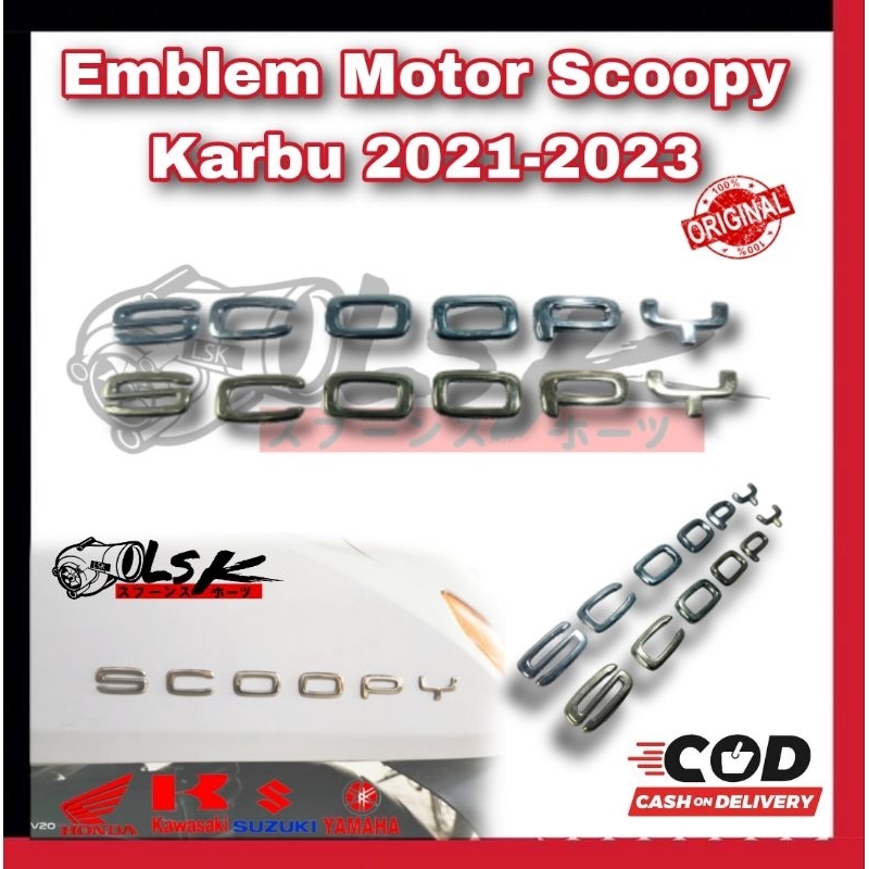 Emblem Logo Motor Scoopy Karbu 2021 2022 Original Emblem Timbul 3D Honda Scoopy Original