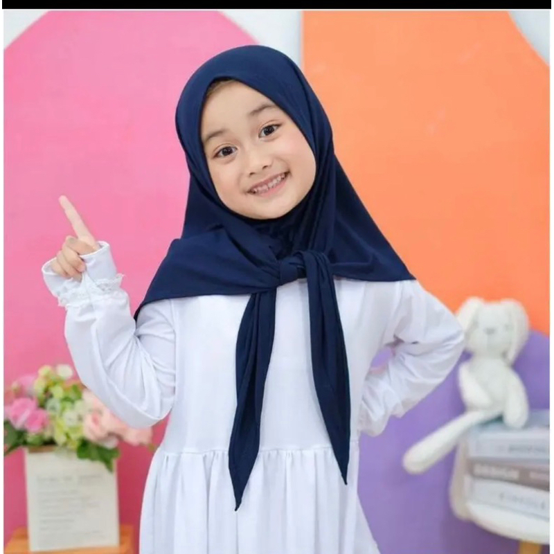 Hijab Bergo Instan Segitiga Jersey Remaja 7 ~ 13 tahun