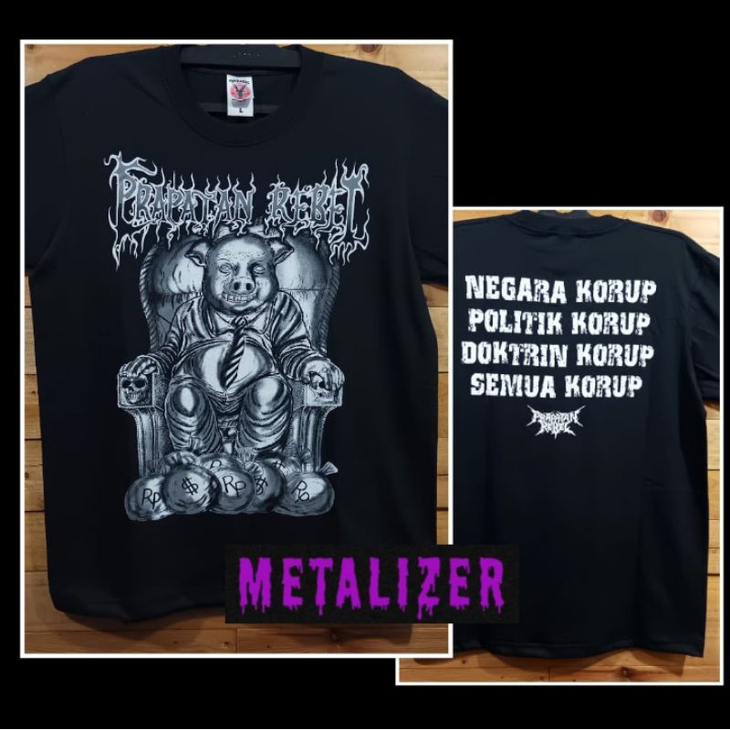 Kaos Musik Metal Rock Band Official Prapatan Rebel Black Type 004