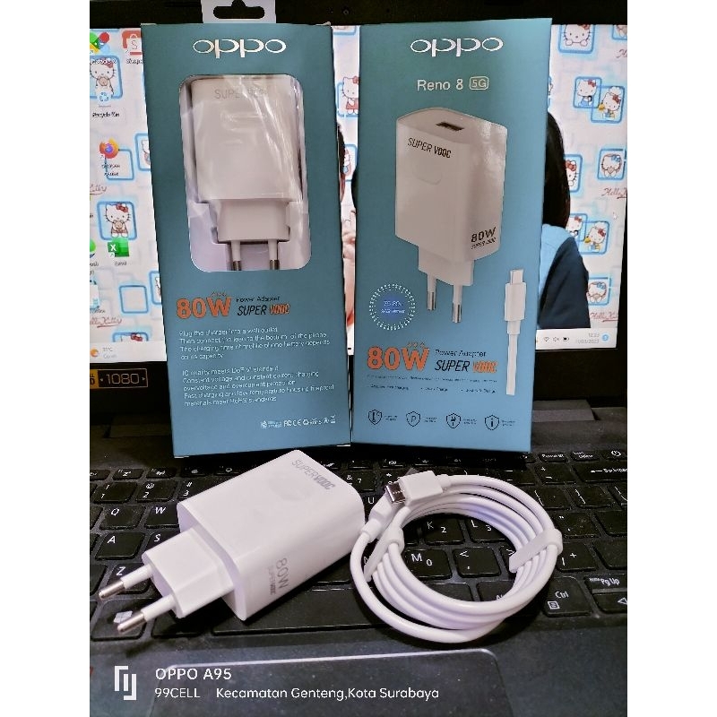 Charger oppo reno 8 5G type C 80 watt VOOC