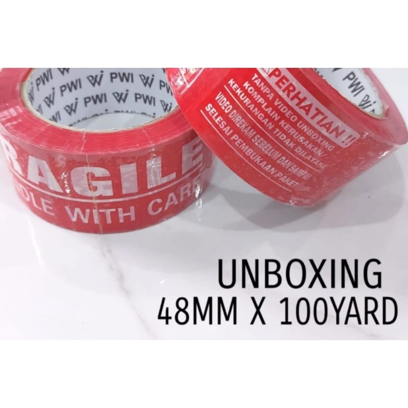 

Lakban Solasi Fragile Plakban Mudah Pecah Unboxing 48mm X 100yard