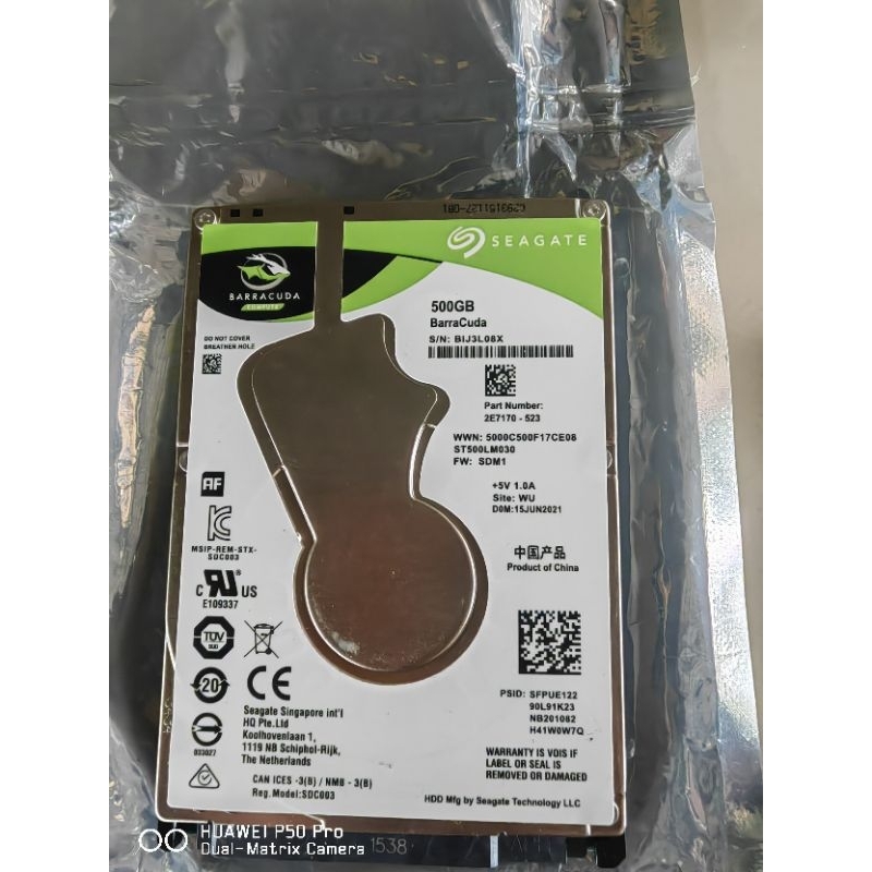 Harddisk Seagate Barracuda 500GB SATA 2.5inch