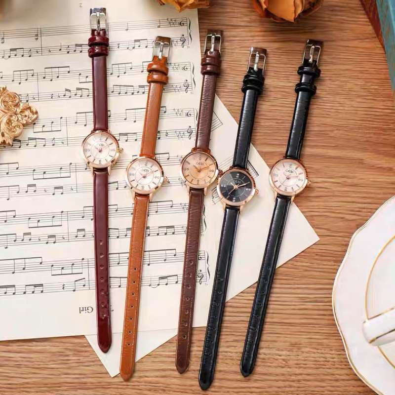 Jam tangan wanita GEDI TALI MINI kulit asli termurah bagus trend korea Import - Ulzzang