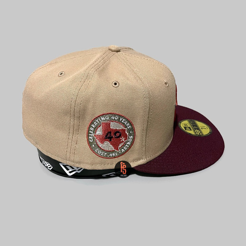 TOPI NEW ERA ORIGINAL 5950 40 YEARS HOUSTON ASTROS CAMEL MAROON UV OLIVE