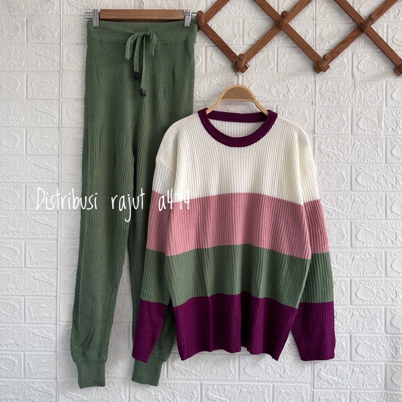 ONESET SWEATER NAWAITU BLASTER SETELAN CELANA KULOT JOGGER WANITA