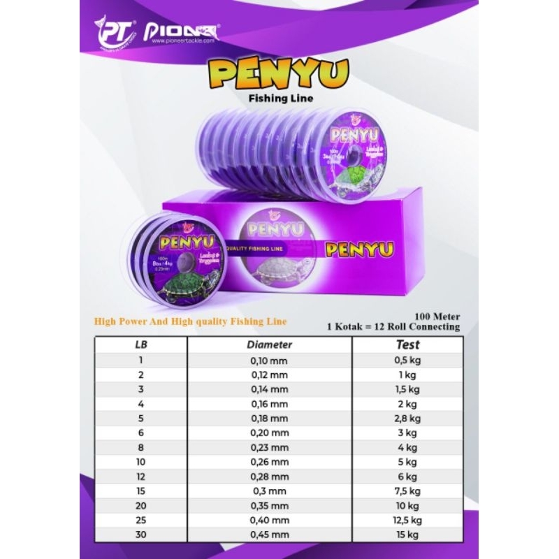 senar pioneer penyu 8,10,12,15lb