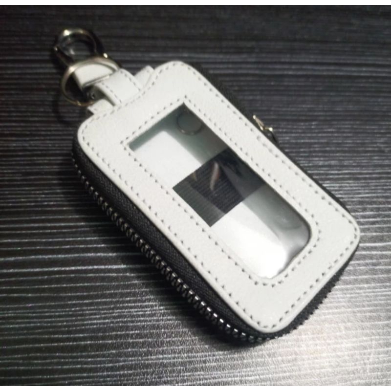 dompet kunci remote keyless mobil kulit asli white edition dompet STNK mobil