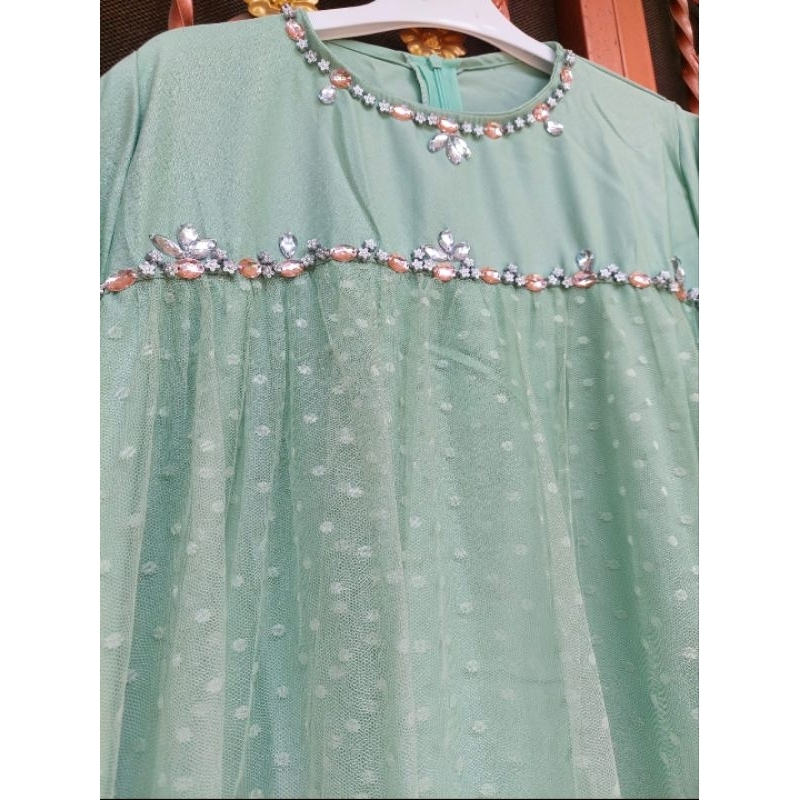 AGATHA TULLE DRESS / DRESS LEBARAN / DRESS KONDANGAN / TILLE DRESS