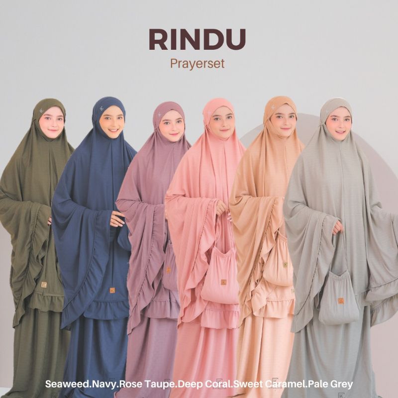Khalifa Hijab - Rindu Praying Set / Rindu Mukena Set / Mukena Travel Pouch / Mukena Jumbo