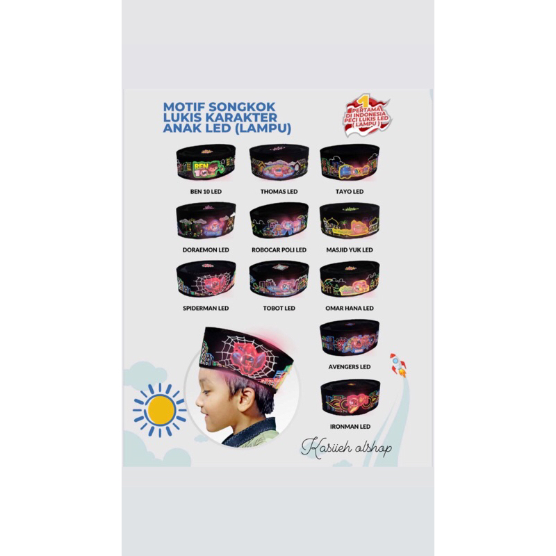 Songkok LED anak