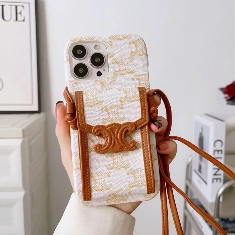 Celinee Lanyard Case Iphone 14 Pro Max 13 12 Pro 11 13Pro 14Pro 12Pro 14 Plus 14Plus 14Pro Include TALI  Leather Casing