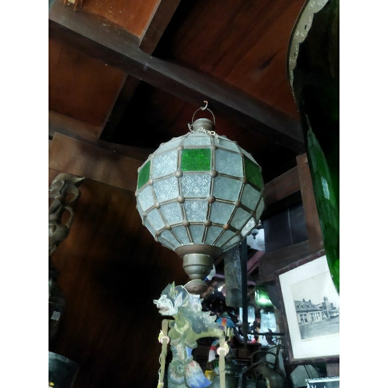 Lampu Gantung Godslamp Vintage Kaca Patri