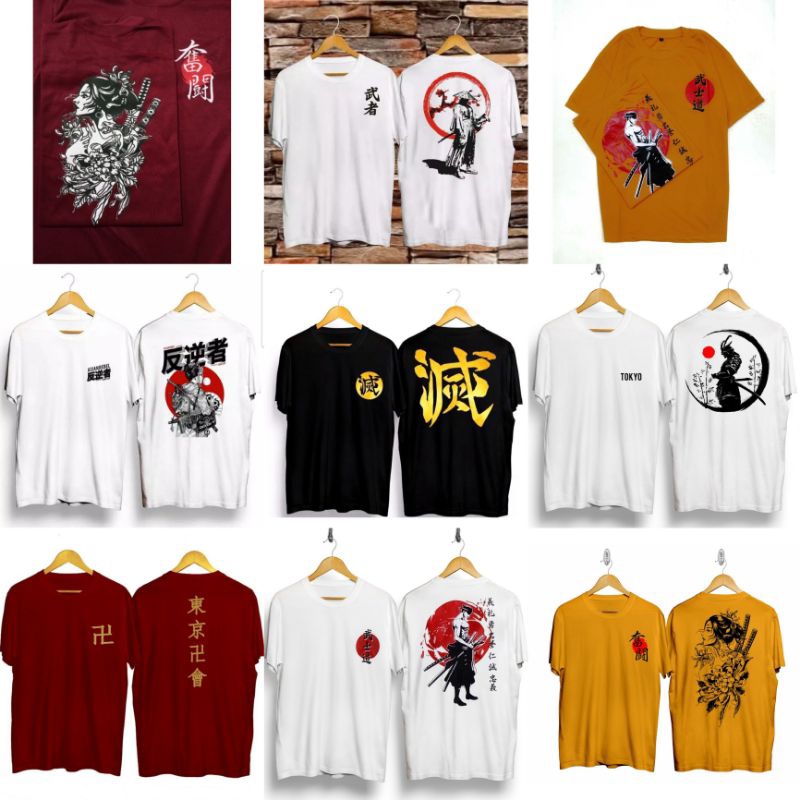 PAKET HEMAT KAOS SAMURAI ISI 5 PCS/KAOS DISTRO SAMURAI/KAOS SAMURAI