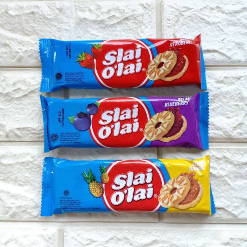 

SLAI O'LAY STRAWBERRY,BLUEBERRY,NANAS 1 BOX ISI 10PCS X32G