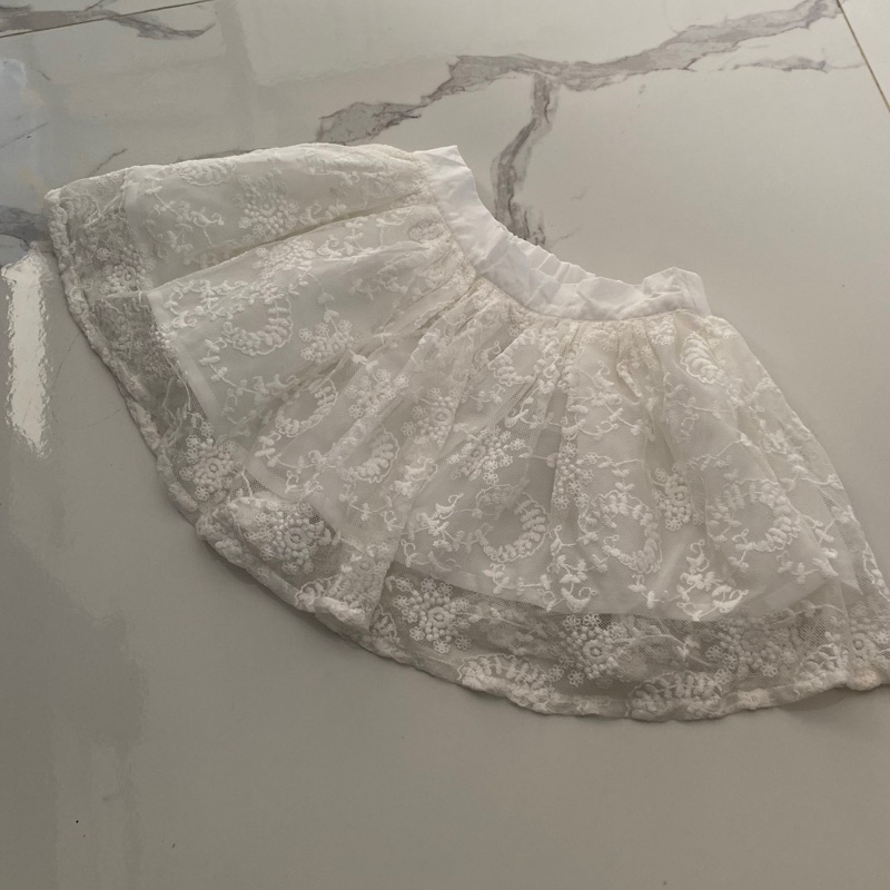 Bee&Bae Kids Rok pendek brukat putih anak perempuan 1-2Tahun