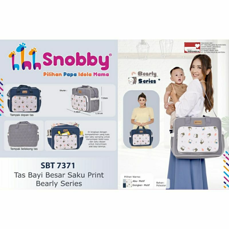 Snobby tas bayi besar saku print bearly series SBT - 7371