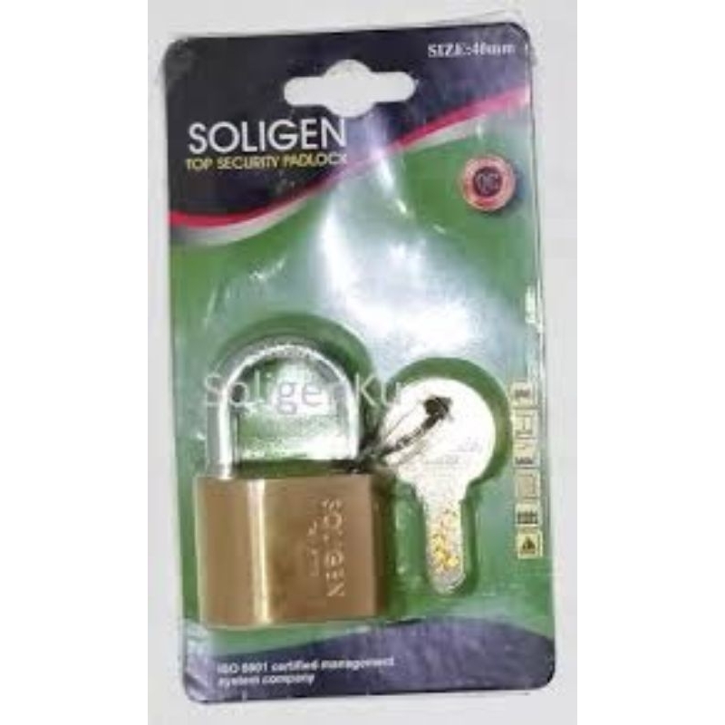 gembok Kuningan asli 40mm pendek soligen per