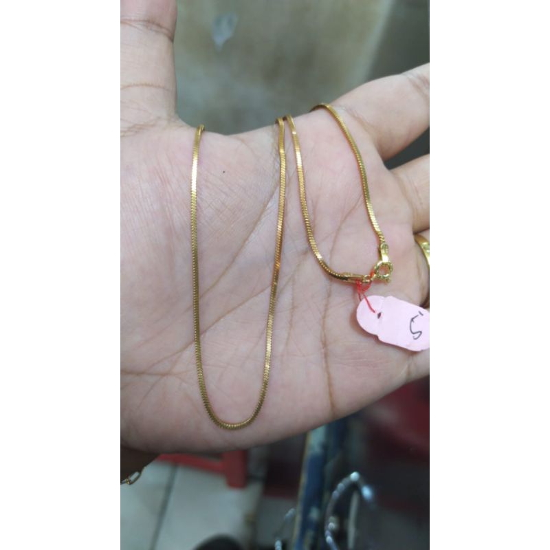 kalung kasandra kotak S925 / perhiasan perak 925 berlapis emas