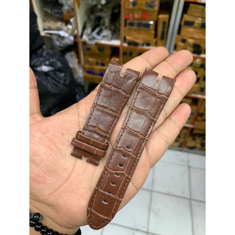 Strap Tali Jam Tangan Rogerdubuis coklat motif kulit import