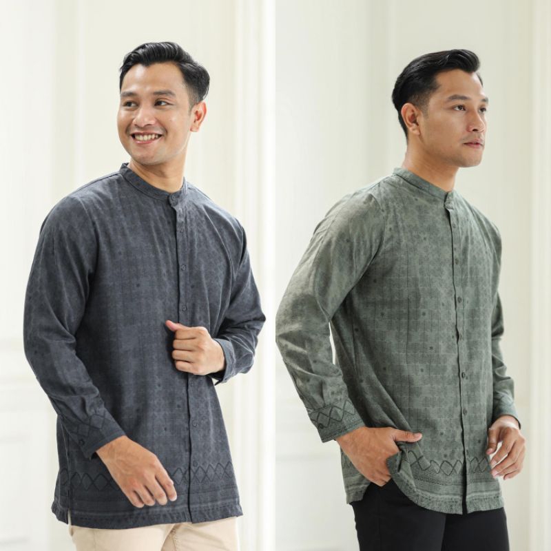 Maheer Koko Senjana Set Dayamira Dress by Geulis ID - Green Midnight Blue Khaki