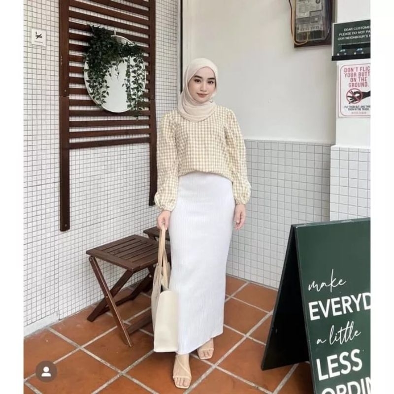 ROK SPAN RAJUT - KNIT MURAH POLOS WARNA HITAM BW PANJANG TEBAL ADEM MELAR GROSIR MAXI SKIRT ABG