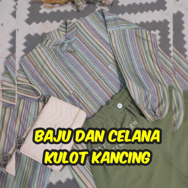 SETELAN CANDY STRIPE TUNIK + KULOT CRINCLE JUMBO PREMIUM ONE SET TUNIK