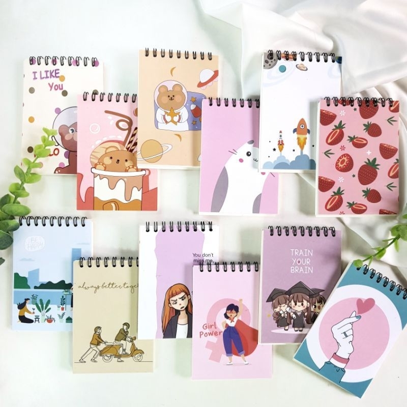 NOTEBOOK MINI SPIRAL I NOTEBOOK MINI KARAKTER I NOTEBOOK SAKU I NOTEBOOK UNIK I NOTEBOOK LUCU