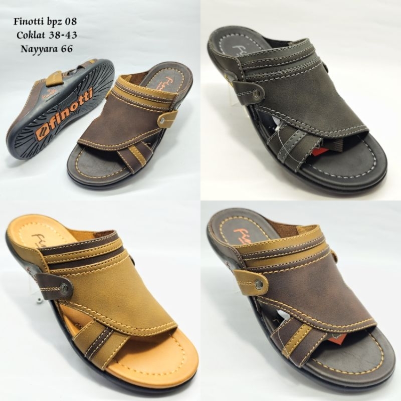 sandal pria Finotti bpz 08 sandal kulit sandal selop slide