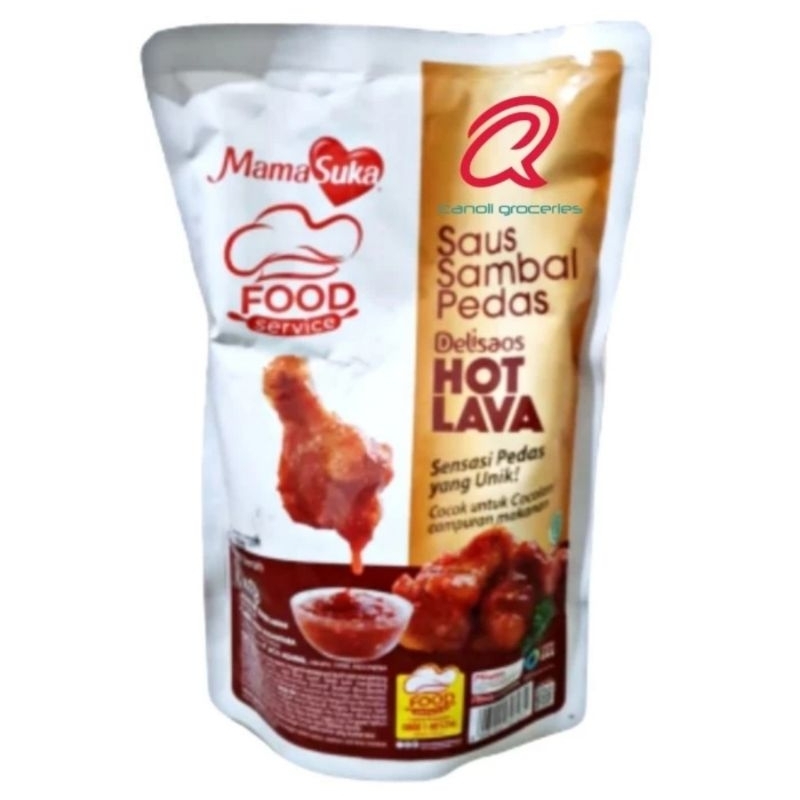 mamasuka delisaos hot lava 1 kg / saus sambal pedas