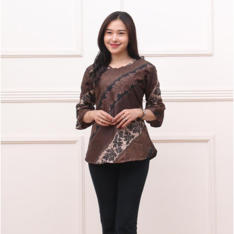 COUPLE HEM BLOUSE BATIK ATASAN WANITA SERAGAM NIKAHAN BETS SELLER