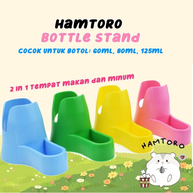 Bottle Stand Multifungsi 2 in 1 Tempat Makan dan Minum Hamster