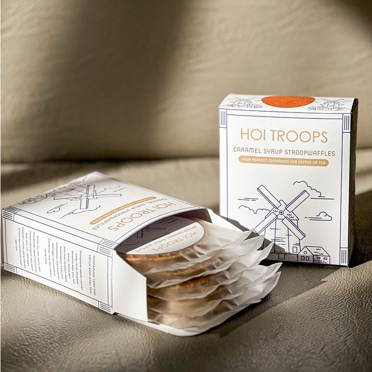 Hoi Troops Caramel Stroopwafel Biscuit (isi 5 pcs)